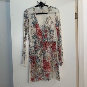 Billabong long sleeved, draw string waist, button front